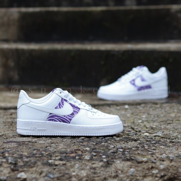 Nike Air Force 1 Low GRAPE Bandana Custom NWT - Picture 7 of 10